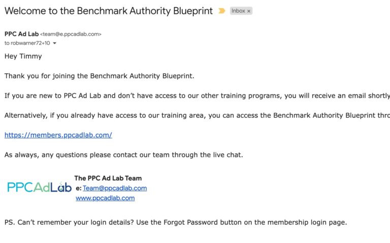 Benchmark Authority Blueprint Access